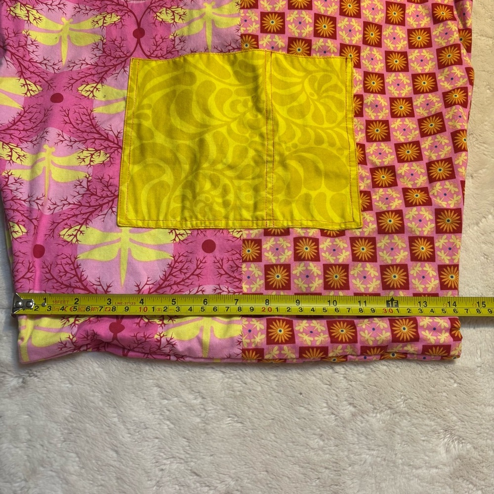 Boho Tote Patchwork Pink Yellow Red Dragonfly Pat… - image 9